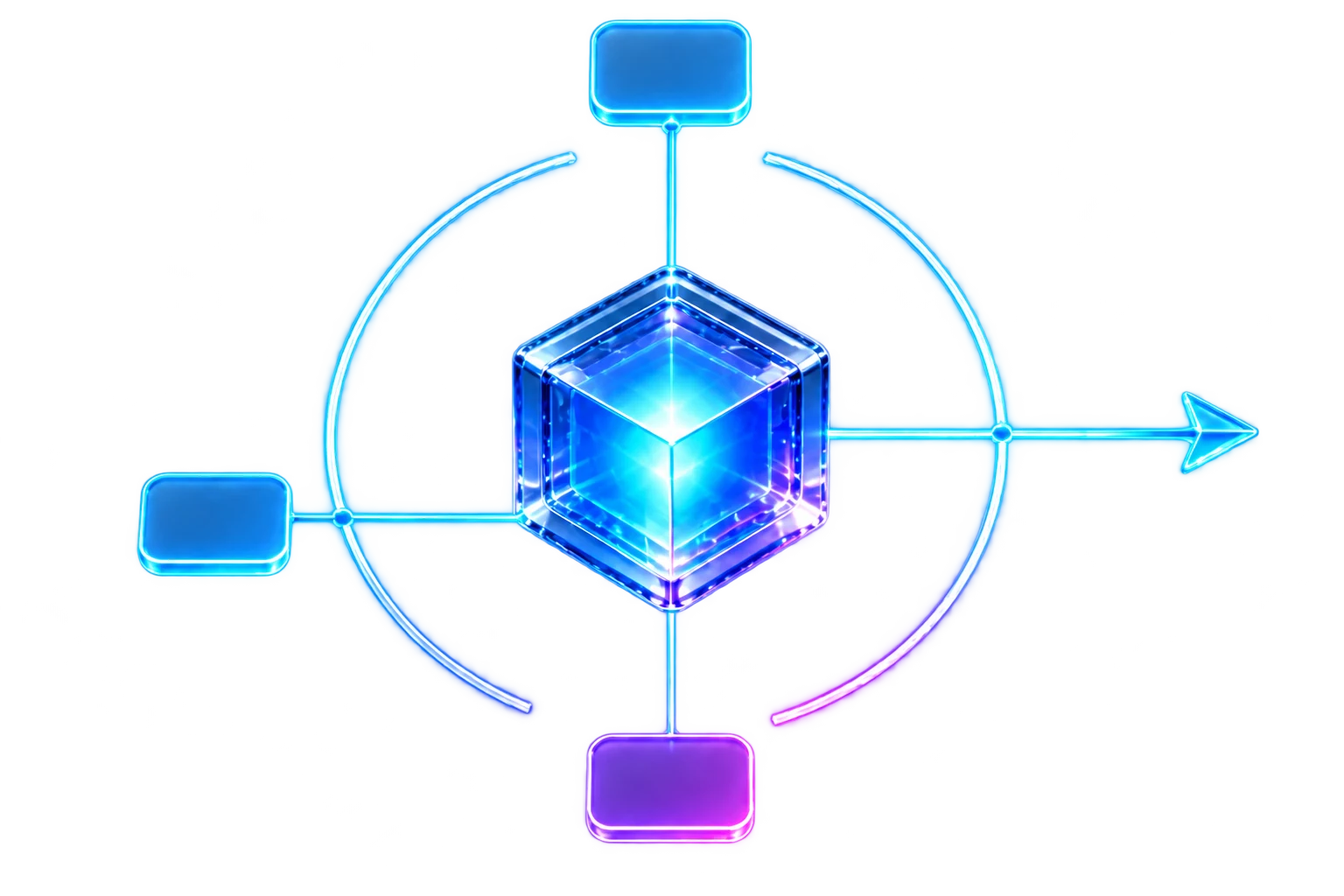 A glass engineering visual turning scattered ideas into a clear launch path for an MVP